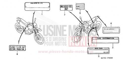 ETIQUETTE DE PRECAUTIONS XR400R4 de 2004